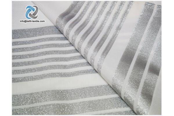 Nonslip Tallit Acrylic Prayer Shawls in Silver stripes